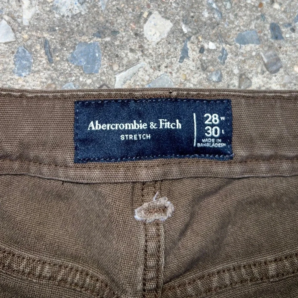 Abercrombie & Fitch Mens Carpenter Pants 26x26 Brown Stretch Canvas Utility Work